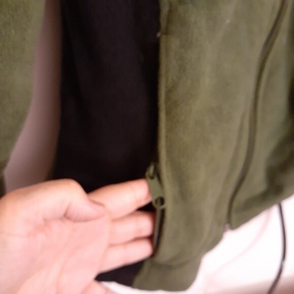 Columbia fleece jacket boys youth 18 20 large L xl khaki green black warm cozy - Picture 4 of 5